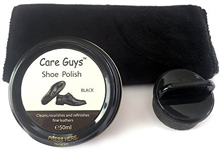 Cera per scarpe da cura Guys: cera per scarpe per scarpe in pelle – 76,5 g pulisce, nutre e perfeziona,Nero