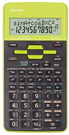 Sharp EL-531 TH-GR Wissenschaftlicher Schulrechner (2-zeilige Anzeige, D.A.L.-Eingabe, Batterie) Grün