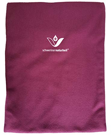 Schweriner Naturheil Moor Bouillotte Naturelle avec Housse en Polaire en mûre, bouillotte et Coussin Chauffant 28 x 38 cm