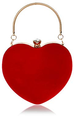 NICOLE & DORIS Abendtasche Damen Abend Clutch Umhängetasche für Hochzeit sketten Tasche Handtasche für Party rot