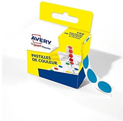 Avery ZWECKFORM 3 Packungen mit je 150 Klebepunkten, Durchmesser 15 mm, blau