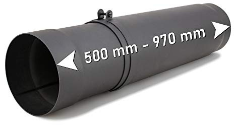 LANZZAS, tubo telescopico per canna fumaria 500-970 mm, diametro DN Ø 150 mm, colore: grigio fuso - altri tubi del nostro assortimento, li trovate qui.