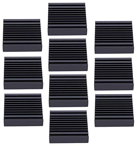10 Stück Kühlkörper Aluminium, Kühlkörper 40x40 Wärmeleitfähiger Selbstklebender Aluminium Kühlrippen Kühlkörper für Kühltransistor 40 x 9 x 40 mm