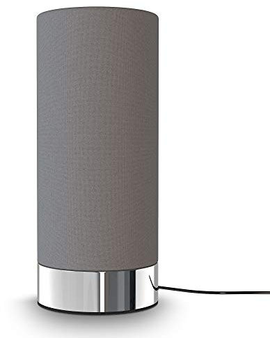 B.K.Licht - Lampada da tavolo touch, dimmerabile a passi, lampada da comodino, lampada da scrivania, lampade da comodino, lampada scrivania, lampada comodino camera da letto, 24,4x11 cm, grigio