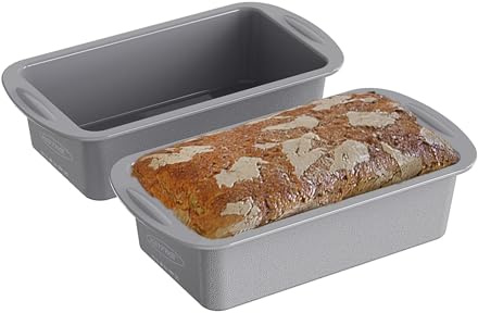 KEYFIVE Silikon-Kastenformen zum Backen von Brot, 22,9 x 12,7 cm, 2 Stück Brotbackformen für hausgemachtes Brot, Antihaft-Silikon-Backformen für Hackbraten, Toast
