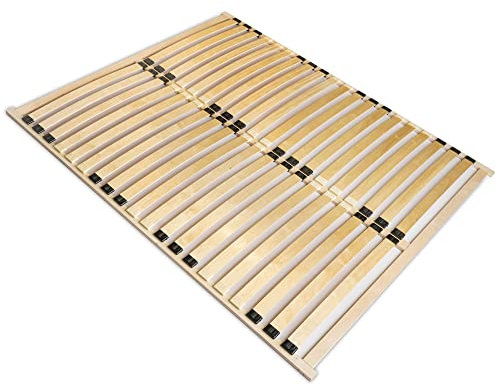 WOODRAM Lattenrost Basic-Frame DUAL 140x200cm für Bett I Hochwertiger Bettgestell 40 Gebogene Birken I Lattenroste Holzlatten Klappbar Bestimmt für Feder- sowie Schaummatratzen. (DUAL, 140x200)