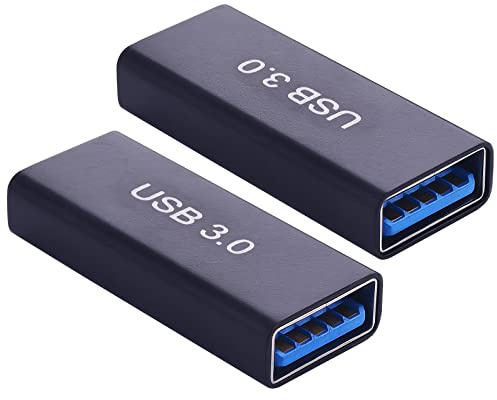Leehitech Conector de Conversión USB 3.0 Hembra a Macho - Adaptador de Relé para Conectar Dos Extremos de Cable (Paquete de 2)