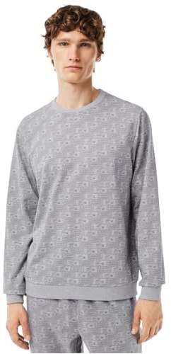 Lacoste Sh1507 Parte Superior de Pijama, Plata China/Grafito som, XXL para Hombre