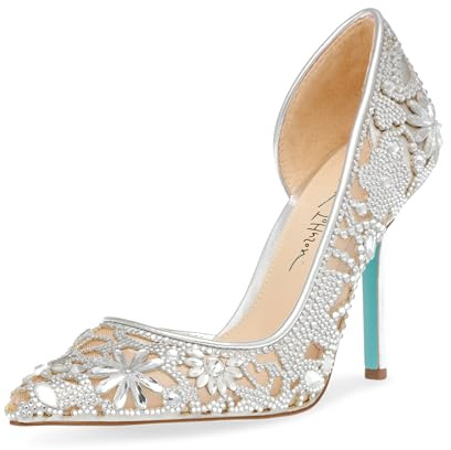 Betsey Johnson Women's Chic Pump, Silver, 10