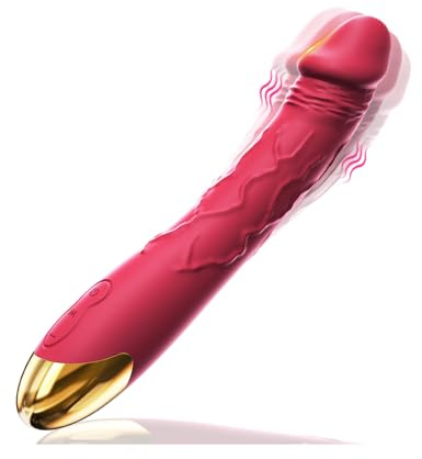 7.6 Inch Realistic Dildo Vibrator for Women，10 Powerful Vibration Modes for Clitoral and G-spot Stimulation, Waterproof Rose Adult Sex Toys for Women and Couples