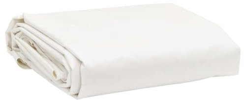 vidaXL Lona, Funda Impermeable para Mueble Leñero Remolque Bicicleta Coche Camión, Cubierta de Techo de Camping, Hoja de Suelo, Blanco