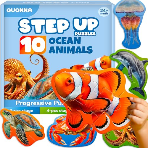 Spielzeug Puzzle Ab 2 3 Jahre - Meerestiere Spiele ab 3-5 Jahre | 8 Realistische Tierformen - Geschenk-Spielzeug für Kinder