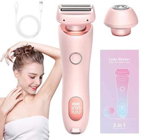 Colexy Divanity Skin Glow Nano Rasierer, Damenrasierer mit 3 rasiermesserscharfen Hochgeschwindigkeitsklingen & 3D-Schwimmfolie, Elektrorasierer für Gesicht, Beine und Intimbereich (Rosa)