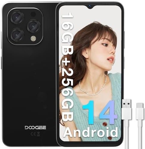 DOOGEE N55PRO [2025] Teléfono Móvil Libres, 16GB RAM+256GB ROM 1TB Ampliable, Android 14 Smartphone 6,56 HD+ 90Hz, Octa Core Móviles 5150mAh Batería, 13MP +8MP Cámara Widevine L1, OTG/WiFi/GPS/FACE ID