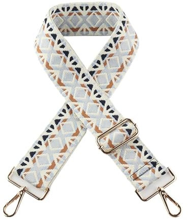 Breite Schulterriemen aus Segeltuch 2 Stück 5 cm breiter DIY-Einzel-Schulter-Crossbody-Gurt, verstellbarer Gurt mit Jacquard-Muster, gestreifter All-In-One-Taschengurt Für Umhängetaschen, Reisetaschen