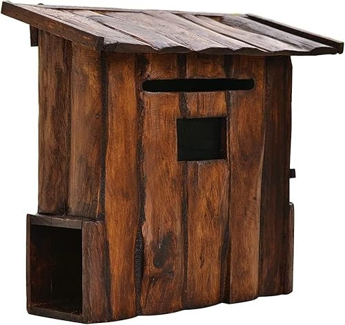 AYCDL Cassetta dei Suggerimenti, Cassetta della Posta, Cassetta delle Chiavi, in Legno Rustico, da Parete, Resistente alle intemperie, Adatta per la Decorazione dell'ingre(Marrone-38x17x35cm)