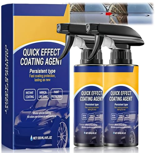 2Pcs Advanced Car Coating Spray, Quick Effect Coating Agent – 3 in 1 High Protection Car Finish, Multi-Functional Finish Renewal Agent for Cars, Motorcycles, Advanced Ceramic Finishes, 120ml