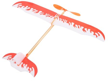 SEWACC Rubber Band Model Airplane Kit for Kids Small Single-Wing Stem Glider Toy Multi-Color Educational Outdoor Craft Activity for Boys and Girls Random Style