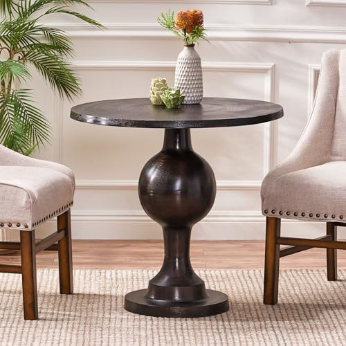 Merax 31 Round Dining Table for 2-4, Aluminum Circle Kitchen Dinner Table, Mid Century Modern Leisure Bistro Table for Kitchen Living Room Apartment Cafe Small Places