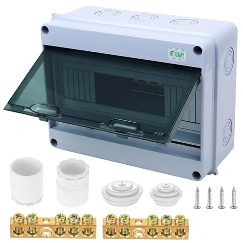 Scatola elettrica impermeabile esterna IP65, 12 moduli scatola di distribuzione, scatola per fusibili a vista, custodia elettrica impermeabile esterna, scatola per fusibili sporgenti 1 fila, per