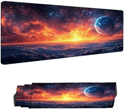 Alfombrilla Ratón Cielo Estrellado Alfombrilla Ratón XXL 1200 x 600 x 3 mm, Mouse Pad Sueño Tapete Escritorio, Base de Goma Antideslizante Mousepad Gaming, Mejora la Precisión y la Velocidad H-3326