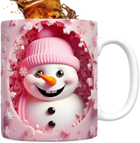 Weihnachts Tasse - Keramik 3D Weihnachtsbecher - 350ml 3D Design Trinkgefäß Mit Für Küche Tee Schokolade Geburtstag Urlaub Mädchen Weihnachtszeit