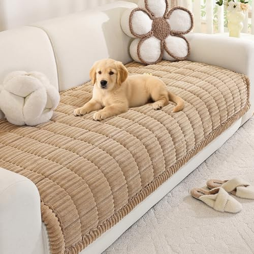 Royhom Dicke Sofa Überzug für Haustiere, Anti-Rutsch Sofabezug 2 3 4 Sitzer, Khaki Couch Überzug, Sofaschoner für Wohnzimmer (Sitzer, 90 x 120 cm)