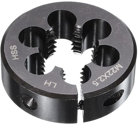 QUARKZMAN Verstellbare Schneideisen M22x2 5x50 8mm, Linkshänder, Schwarz | Gewindeschneideisen
