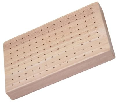 BESPORTBLE Présentoir Aperitif en Bois Chêne, Porte-pics à Aliments Rectangulaire avec Trous, Support à Brochettes pour Buffet, Service Traiteur et Mariages