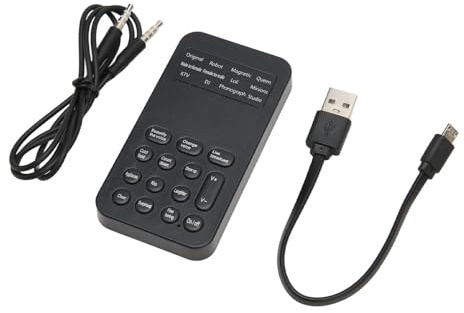 Generic Changeur de Voix Portatif, Dispositif de Réglage Fin du Son pour Les Jeux, Machine à 8 Effets pour Studio D'enregistrement, ABS Noir 1 Pièce