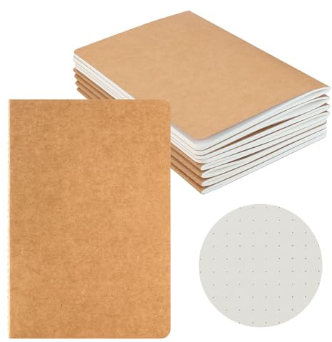 Cuaderno A5 Punteado , 100 g/m², A5 Cuaderno Punteado Bullet Journal, 14 x 21 cm,8 PCS Bloc de Notas , 60 páginas,Cuadernos de Bolsillo para Diario Escritura de la Escuela Chicos Chicas y Maestros
