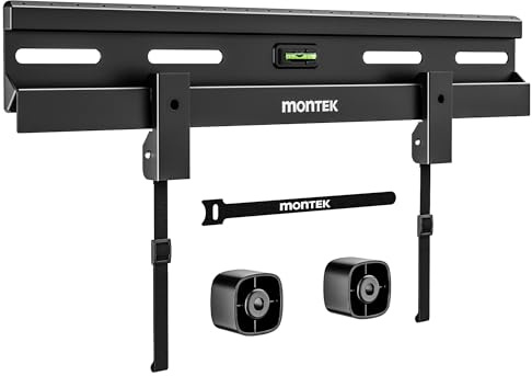 monTEK No Stud TV Wall Mount for 23-65 Inch Flat & Curved TVs up to 132 lbs, No Drill & Low Profile Studless TV Mount, Max VESA 400×400mm, 4× Load Tested, Easy Install