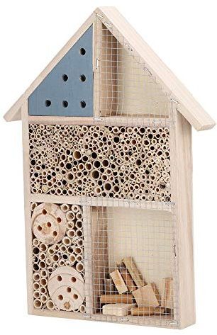 Haofy Maison à Insectes en Bois pour Coccinelles, 13,8 X 10,0 X 1,4 Pouces, Multi-habitats pour Abeilles, Papillons et Chrysopes, Arbre de Vie, pour Utilisation en Extérieur, Clôture Murale de Jardin