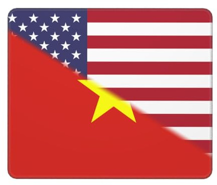 HACXZ American Flag and Vietnam Flag Computer Non-Slip Square Mouse Cushion Laptop Mouse Mat Mouse Dedicated Pad 10x12