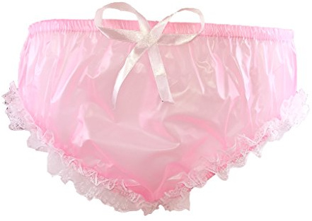 Haian PVC Cami Briefs Lace Panties Ladies Briefs (Medium, Pink)