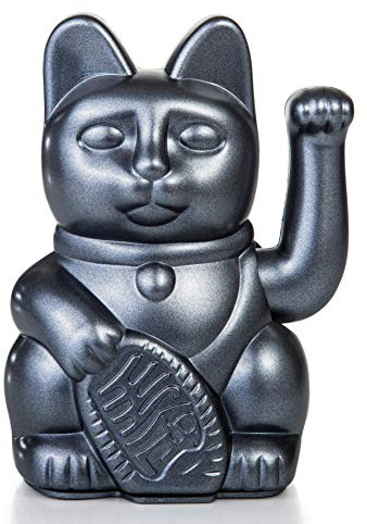 DONKEY Products - Lucky Cat Galaxy - Space Winkekatze | Japanische Glücksbringer Deko-Katze in stylischem Chrome Farbton