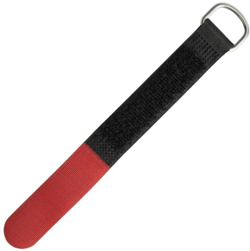 Lumonic 10 Pezzo Fascette in Hook + Loop nero/rosso | 300x20mm | incrociato | Robusto occhiello in metallo, hook + look per cavi riutilizzabile più volte | Semplice gestione e organizzazione dei cav