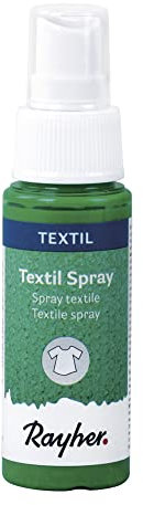 Rayher 35027416 Textil Spray, apfelgrün, Flasche 50 ml, Textil-Sprühfarbe, farbintensive leuchtende Stofffarbe für helle Textilien, auf Wasserbasis