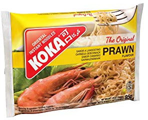 Koka Lot de 30 nouilles instantanées de style oriental - Saveur crevette - 85 g