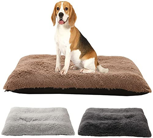 ZESLIV Hundematte Hundekissen Plüsch Hundedecke Plüsch Katzendecke Welpen Schlafdecken Fleece Decke Hundebett Katzenbett Grau 50 * 35 * 6cm
