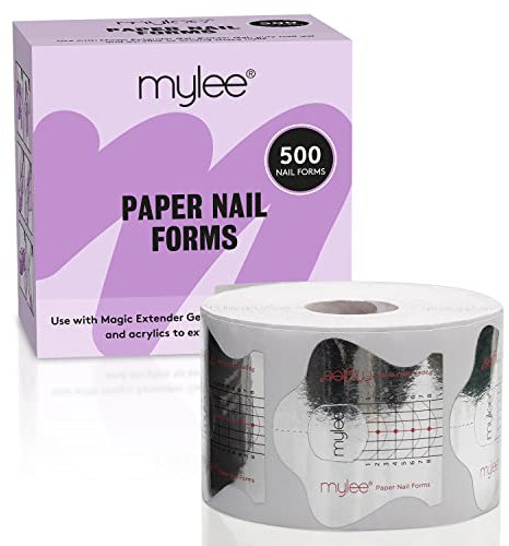 Mylee Nagelpapier-Formen, Zum Nagelverlängerungen, Selbstklebende Nagelmodellierschablonen, Verwendbar mit Polymer Gel, Builder Gel und Acryl, DIY Sticker Guide, Maniküre Designpapier, 500 Stück