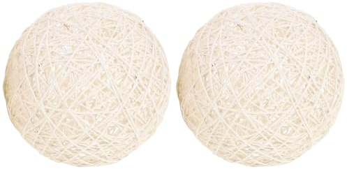 Uonlytech 2 Stücke Käfig Wandleuchte Lampe Rattan Tisch Bodenabdeckung Schatten Kugel Lampen Hängende Vintage Dekorative Braune Zimmer Lampenschirme Lampenschirm Anhänger Weiß