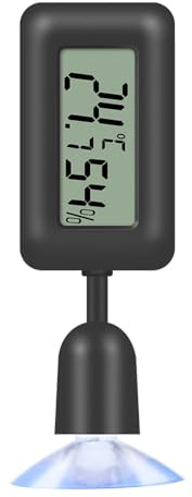 Reptilien Thermometer Hygrometer, Digital Aquarium Hygro-Therm, 360° Rotation Terrarium Luftfeuchtigkeit Messer mit Saugnapf für Schildkröte Schlange Eidechse Spinne Pflanzenbox