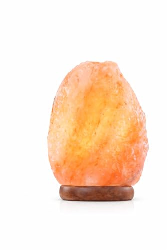 GSG Himalaya Salt Lamp - Natural Shape Salt Crystal Lamp from the Salt Range - 3-5 kg Salt Lamp with Cable and Replaceable Light Bulb Made of Pure Salt Stone [Energy Class A]