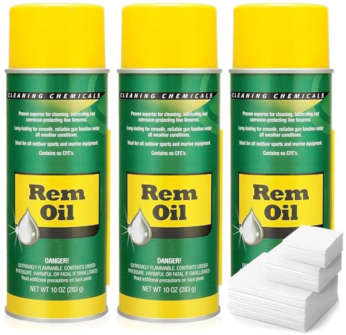 3 Pack Oil Spray 10 Oz. Gun Oil and Cleaner - 3x10 Oz. Oil Spray Gun Oil Aerosol and Gun Cleaning Patches - Oil Clp Gun Cleaner and Lubricant Aerosol 3x10 Oz. + 2x2 Gun Cleaner Patches 50 pcs