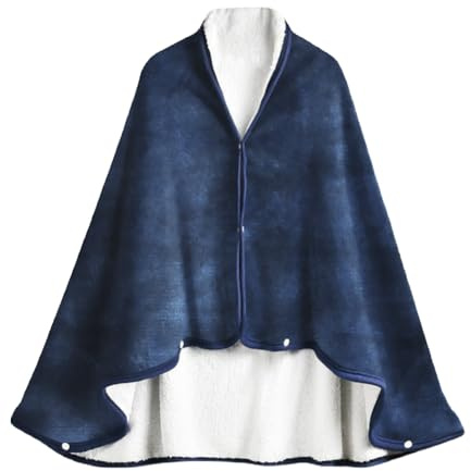 IBLUELOVER Poncho Châle Femme Couverture Plaid Cape Écharpe Double Face Polaire Couverture de Lit Canapé Voiture Salon Chambre Hiver Chaud Multi-Usage Cardigan Écharpe Wrap Cape Châle avec Bouton