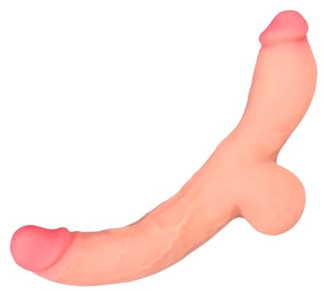 Lmgoc Doppeldildo Mit Hoden Realistischer Doppeldildo Silikondildo Realistische Analdildo Penis Analplug für Vaginal G-Punkt und Analstimulation Sexspielzeug für lesbische Frauen (Hose)