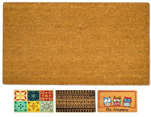LUA VIKA Fußmatte kokos, fussmatte aussen und innen, fussmatten haustür, fußmatte außen und innen, fussabtreter aussenbereich, schmutzfangmatte innen, kokosmatte fußmatte 40x70x1,5 cm (Basic)