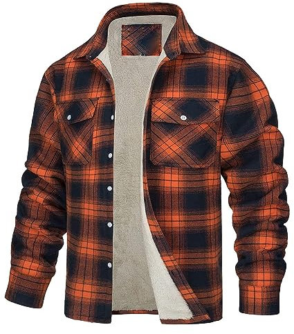 Vasreyy Partner Pullover Jacke mit heizung Herren Lederjacke Herren braun Sweatshirt Herren mit Kapuze 3in1 Jacke Herren Herrenweste Daunenjacke Herren Winter Strickjacke Herren Wolle (Orange, 3XL)