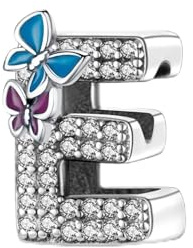 Symretie Damen Rose Gold Charm Anhänger mit Buchstaben A-Z Charms Kompatibel mit Europäischen Armbänder und Halskette